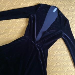 American Apparel Velvet Deep V Skater Dress